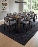 Contemporary Charcoal Gabbeh Border Hand Loomed Wool Area Rug