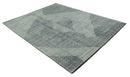 Contemporary Charcoal, Silver and Beige Design 9x12 Hand knotted wool Area Rug