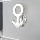 Contemporary chrome anchor crystal wall lamp hallway warm white light