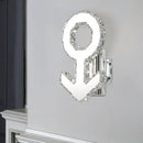 Contemporary chrome anchor crystal wall lamp hallway warm white light
