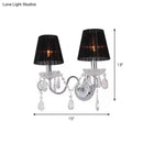 Contemporary chrome and crystal wall light fixture living room black