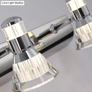 Contemporary chrome conic sconce light – bathroom crystal vanity lighting