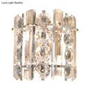 Contemporary chrome crystal 2-light wall lamp for living room