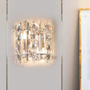 Contemporary chrome crystal 2-light wall lamp for living room