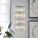 Contemporary chrome crystal flush wall sconce – living room light