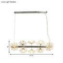 Contemporary chrome dandelion crystal pendant light dining room