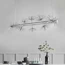 DecorBites™ 10-Head Clear Crystals Island Lamp: Contemporary Chrome Dandelion Pendant Lighting for Dining Room