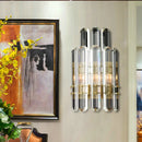 Modern chrome & black crystal wall sconce bedroom direct wired light