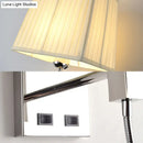 Contemporary chrome led light fixture with spot light bedroom sconce