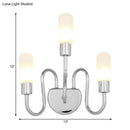 Contemporary chrome milk glass pill sconce bedroom wall light
