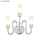 Contemporary chrome milk glass pill sconce bedroom wall light