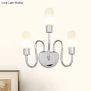 Contemporary chrome milk glass pill sconce bedroom wall light