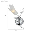 DecorBites™ Contemporary Opal Glass Petal Wall Light in Chrome for Bedside