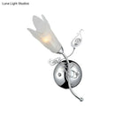 DecorBites™ Contemporary Opal Glass Petal Wall Light in Chrome for Bedside