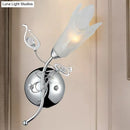 DecorBites™ Contemporary Opal Glass Petal Wall Light in Chrome for Bedside
