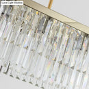 Contemporary clear & amber crystal light fixture dining room chandelier