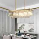 Contemporary clear & amber crystal light fixture dining room chandelier