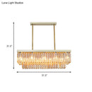 Contemporary clear & amber crystal light fixture dining room chandelier