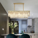 Contemporary clear & amber crystal light fixture dining room chandelier
