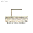 Contemporary clear & amber crystal light fixture dining room chandelier
