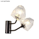 DecorBites™ Contemporary Clear Glass Faceted Wall Sconce - 1/2-Light W/Bk/Gd Finish - Ideal for Stairway