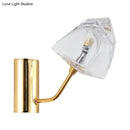 DecorBites™ Contemporary Clear Glass Faceted Wall Sconce - 1/2-Light W/Bk/Gd Finish - Ideal for Stairway