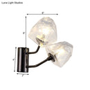 DecorBites™ Contemporary Clear Glass Faceted Wall Sconce - 1/2-Light W/Bk/Gd Finish - Ideal for Stairway