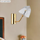 DecorBites™ Contemporary Clear Glass Faceted Wall Sconce - 1/2-Light W/Bk/Gd Finish - Ideal for Stairway