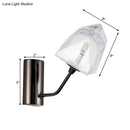 DecorBites™ Contemporary Clear Glass Faceted Wall Sconce - 1/2-Light W/Bk/Gd Finish - Ideal for Stairway