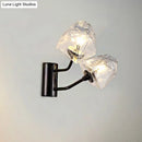 DecorBites™ Contemporary Clear Glass Faceted Wall Sconce - 1/2-Light W/Bk/Gd Finish - Ideal for Stairway