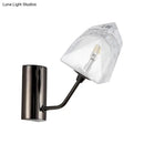 DecorBites™ Contemporary Clear Glass Faceted Wall Sconce - 1/2-Light W/Bk/Gd Finish - Ideal for Stairway