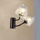 DecorBites™ Contemporary Clear Glass Faceted Wall Sconce - 1/2-Light W/Bk/Gd Finish - Ideal for Stairway