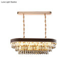 Contemporary crystal block oval island lamp kitchen light fixture