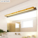 Contemporary crystal gold wall sconce bathroom warm white led light