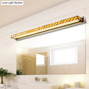 DecorBites™ Contemporary Crystal Gold Wall Sconce - Linear Vanity Light with Warm/White Light for Bathroom - Multiple Width Options