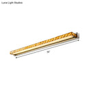 DecorBites™ Contemporary Crystal Gold Wall Sconce - Linear Vanity Light with Warm/White Light for Bathroom - Multiple Width Options
