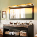 DecorBites™ Contemporary Crystal Gold Wall Sconce - Linear Vanity Light with Warm/White Light for Bathroom - Multiple Width Options