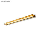 DecorBites™ Contemporary Crystal Gold Wall Sconce - Linear Vanity Light with Warm/White Light for Bathroom - Multiple Width Options