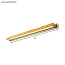 DecorBites™ Contemporary Crystal Gold Wall Sconce - Linear Vanity Light with Warm/White Light for Bathroom - Multiple Width Options