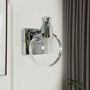 DecorBites™ Contemporary Crystal LED Circle Wall Sconce Light for Living Room - Silver