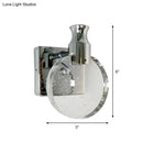 DecorBites™ Contemporary Crystal LED Circle Wall Sconce Light for Living Room - Silver