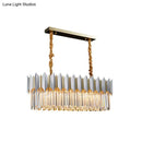Contemporary crystal silver finish chandelier dining room island light