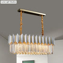 Contemporary crystal silver finish chandelier dining room island light