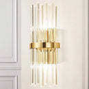 DecorBites™ Contemporary Crystal Wall Lamp with Cylinder Design - Golden Wall Lighting for Living Room - Includes 2 Bulbs