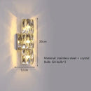 Contemporary crystal wall sconce gold frame bedroom light