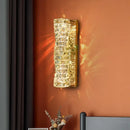 Contemporary crystal wall sconce gold frame bedroom light