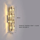 Contemporary crystal wall sconce gold frame bedroom light