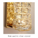 Contemporary crystal wall sconce gold frame bedroom light