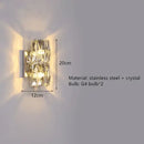 Contemporary crystal wall sconce gold frame bedroom light