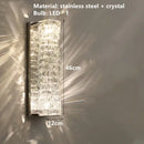 Contemporary crystal wall sconce gold frame bedroom light